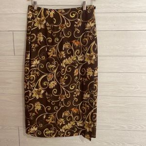🌼 Chelsea Cambell 100% silk midi wrap skirt. Size 12